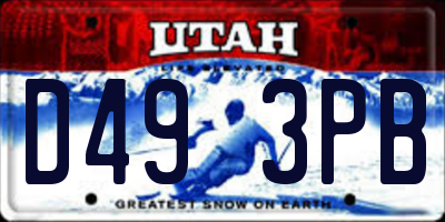 UT license plate D493PB