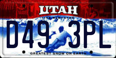 UT license plate D493PL