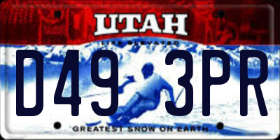 UT license plate D493PR