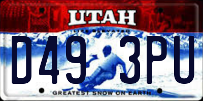 UT license plate D493PU