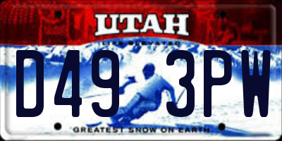 UT license plate D493PW