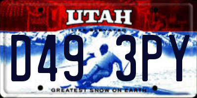 UT license plate D493PY