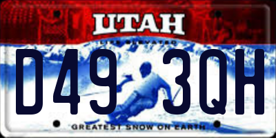UT license plate D493QH