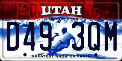 UT license plate D493QM
