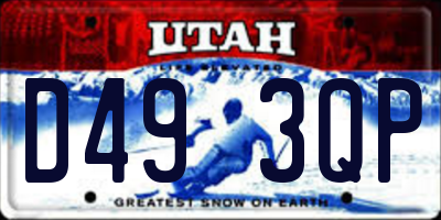 UT license plate D493QP