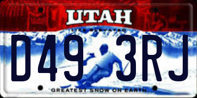 UT license plate D493RJ