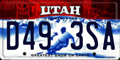 UT license plate D493SA