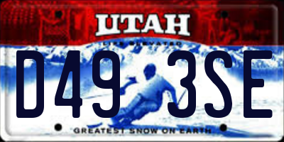UT license plate D493SE