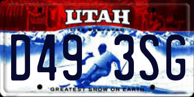 UT license plate D493SG