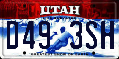 UT license plate D493SH