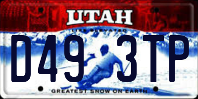 UT license plate D493TP