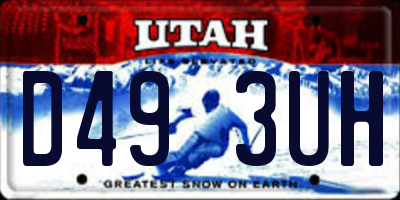 UT license plate D493UH