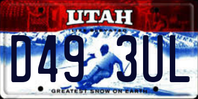UT license plate D493UL