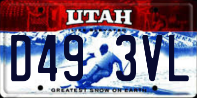 UT license plate D493VL