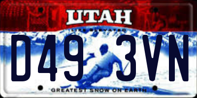 UT license plate D493VN