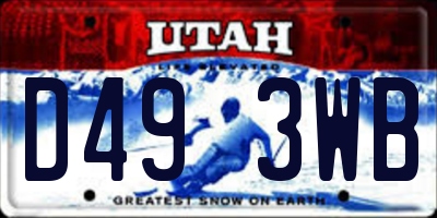 UT license plate D493WB