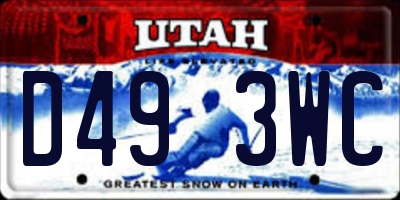UT license plate D493WC