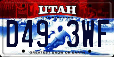 UT license plate D493WF