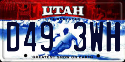 UT license plate D493WH