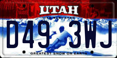 UT license plate D493WJ