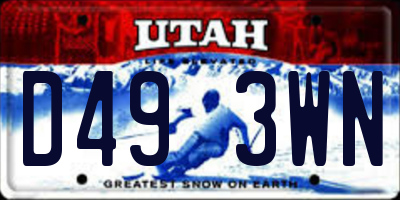 UT license plate D493WN