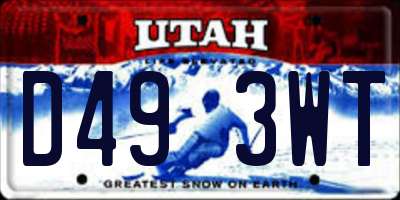 UT license plate D493WT