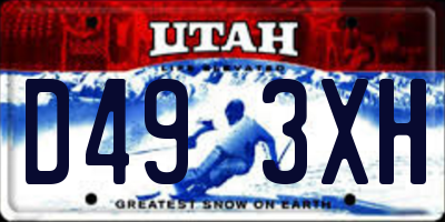 UT license plate D493XH