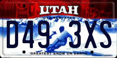 UT license plate D493XS