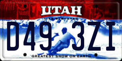 UT license plate D493ZI