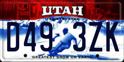 UT license plate D493ZK