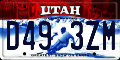 UT license plate D493ZM