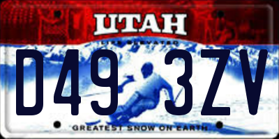 UT license plate D493ZV