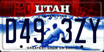 UT license plate D493ZY