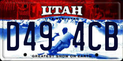 UT license plate D494CB