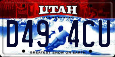 UT license plate D494CU