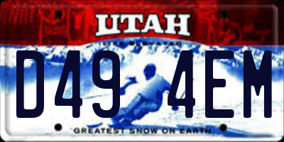 UT license plate D494EM