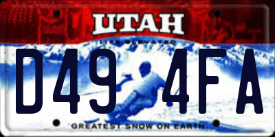 UT license plate D494FA