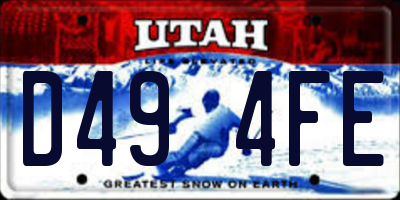 UT license plate D494FE
