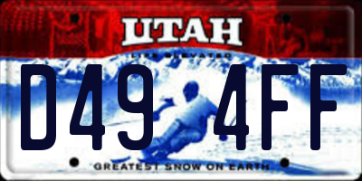 UT license plate D494FF