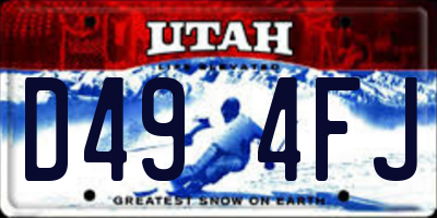 UT license plate D494FJ