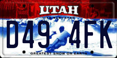 UT license plate D494FK