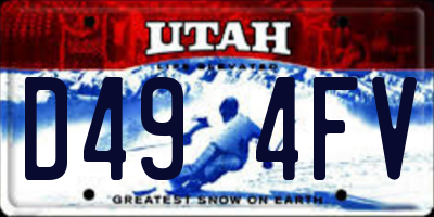 UT license plate D494FV