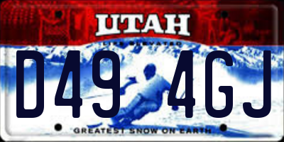 UT license plate D494GJ