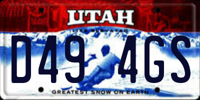 UT license plate D494GS