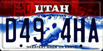 UT license plate D494HA