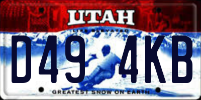 UT license plate D494KB