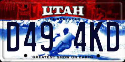 UT license plate D494KD