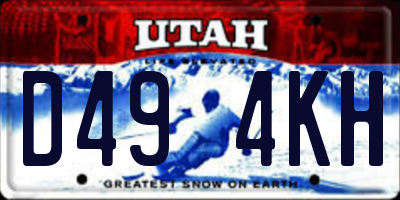 UT license plate D494KH