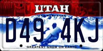 UT license plate D494KJ