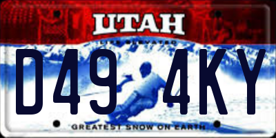 UT license plate D494KY